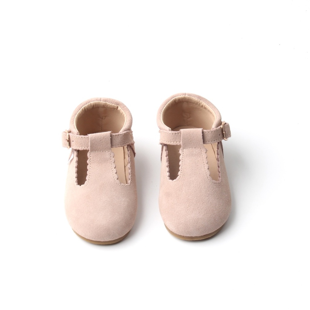 Starbie Hard-Sole Beige Suede Baby Mary Jane Shoes Tan Baby Tbar toddler shoes
